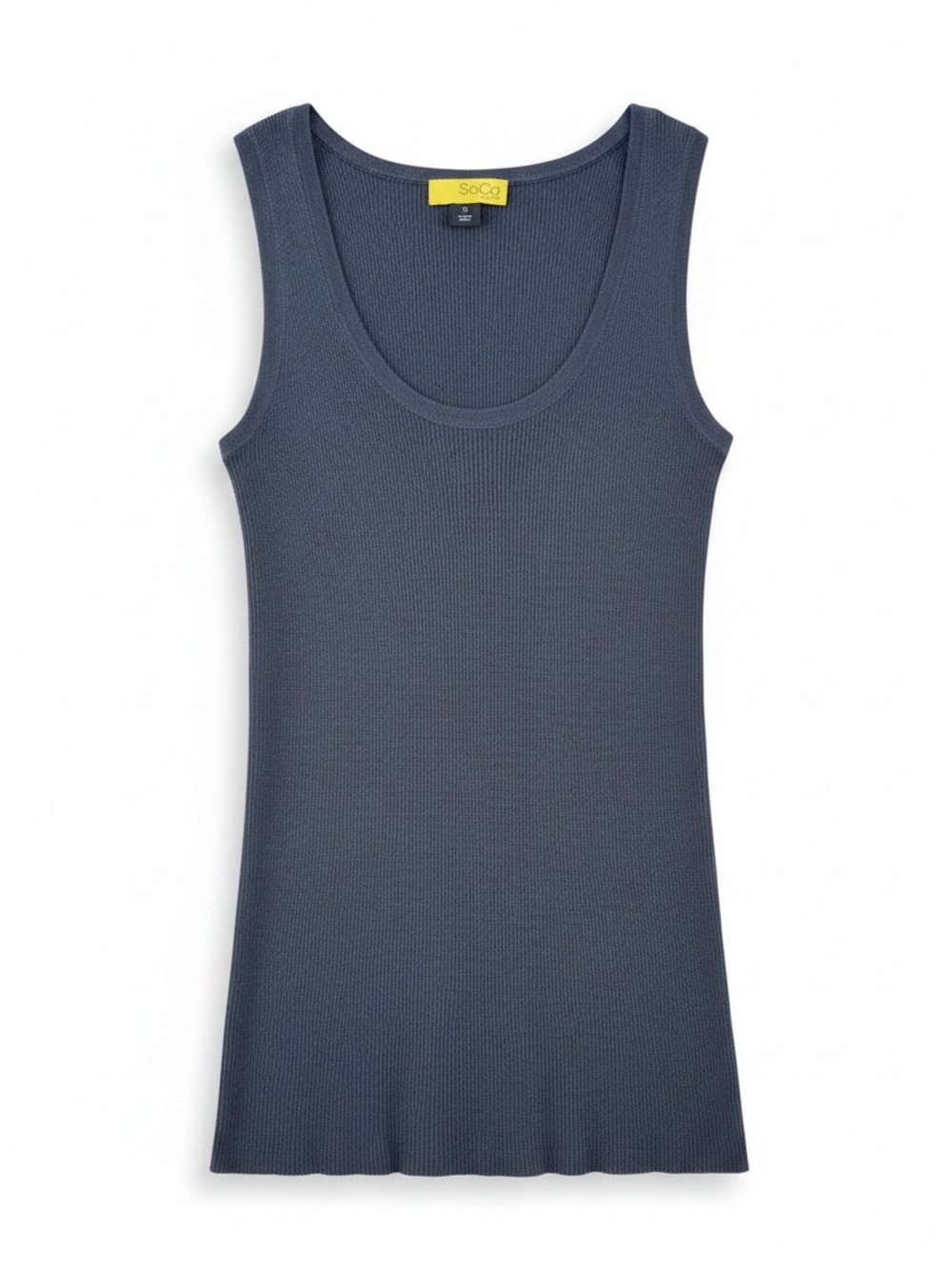 SoCa by St. John Raven charcoal gray wool
Cashmere silk blend ribbed tank top M